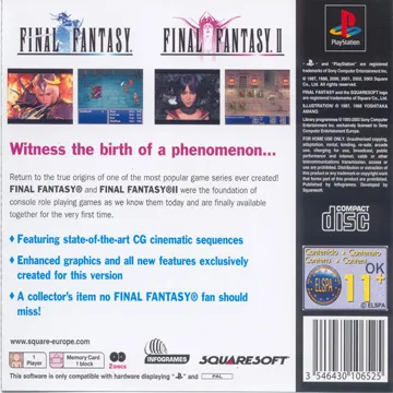 Final Fantasy Origins - Final Fantasy (EU) box cover back